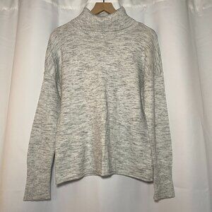 RD Style Ursula Spongey Turtleneck Sweater Womens L Gray Drop Shoulder EUC